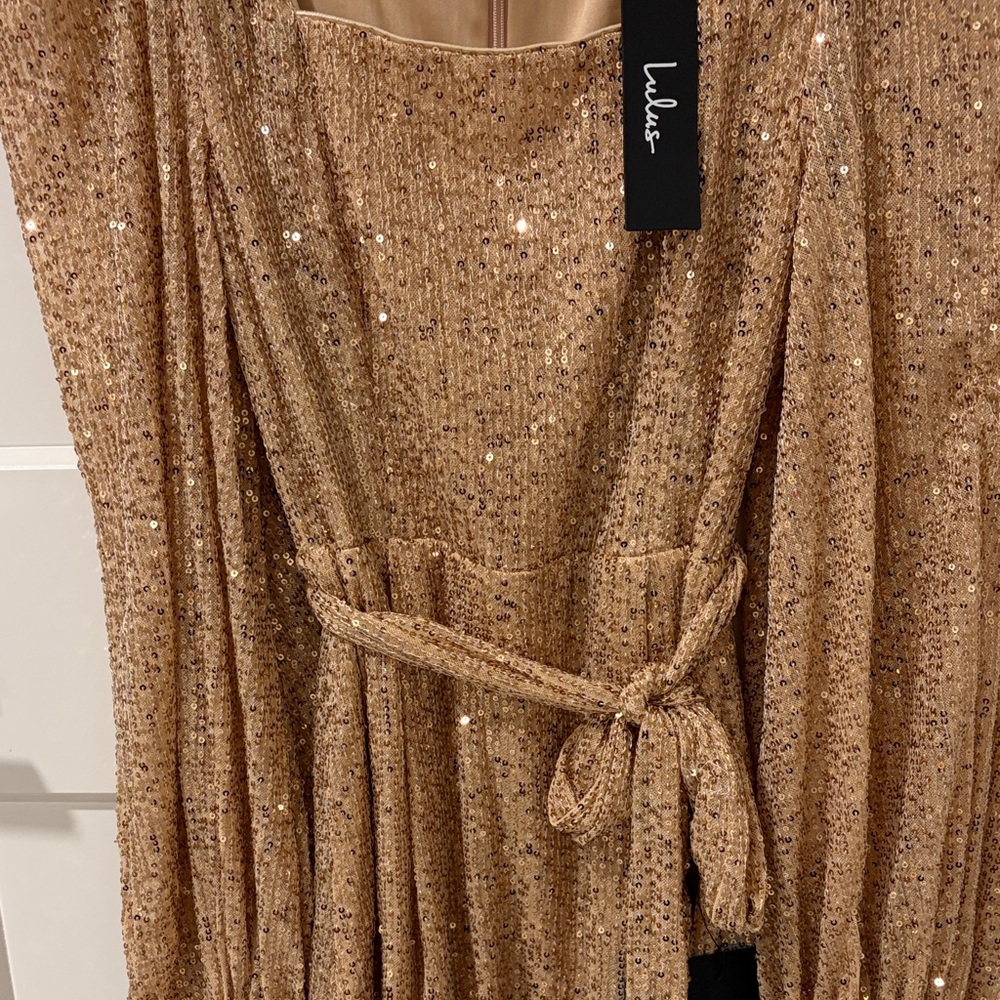 Lulu's Champagne Sequin Dress - Brand New! - Picture 3 of 6